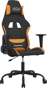 3143716 vidaXL Гейминг стол, черно и оранжев, плат