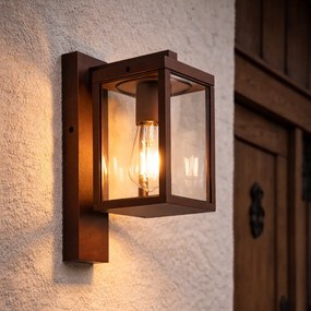 Индустриален външен стенен фенер ръждясал кафяв IP44 - Charlois