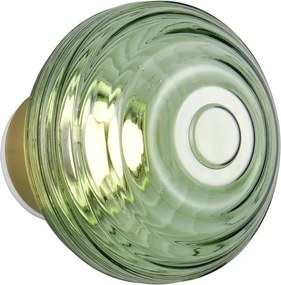 Зелена стъклена LED стенна лампа с USB ø 15,5 cm Earl – Reality