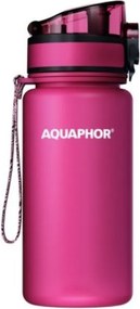Филтрираща бутилка за вода Aquaphor City 160024, 350 мл, Тритан, Активен въглен, Aqualen, Заключващ се капак, Розов