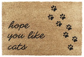 Изтривалка от кокосови влакна 40x60 cm Hope You Like Cats – Artsy Doormats