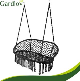 Двойна градинска люлка тип щъркелово гнездо Gardlov – Черна