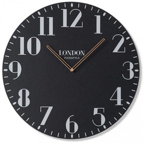 Ретро часовник за стена в черно LONDON RETRO 50 см