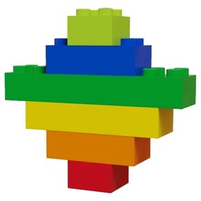 Комплект строителни блокчета за писта с топчета Rainbow, 120 бр. - Hubelino