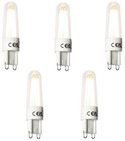 Комплект от 5 G9 LED филаментни крушки 2.5W 240lm 2300K