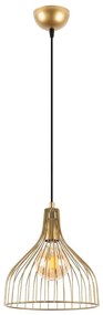 Висящо осветително тяло златно с метален абажур ø 25 cm Cafu – Opviq lights