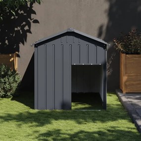 172348 vidaXL Кучешка къща с покрив, антрацит, 117x153x123 см, стомана