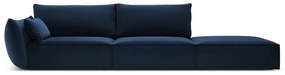 Тъмносин кадифен диван ляв ъгъл 264 cm Vanda – Mazzini Sofas