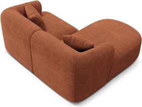 Теракотен ъглов диван от рипсено кадифе (ляв ъгъл) Campi – Cosmopolitan Design