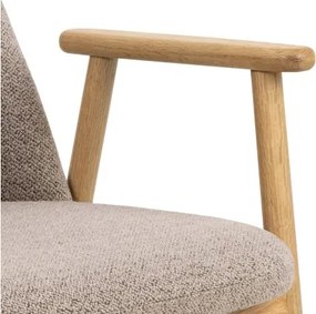 РОДЭРИЦ Ляттэ Бэигэ (тъкан Монза 60)/рамка от лакиран дъб - ДЪРВЕН СТОЛ БУКЛЕ РЕТРО