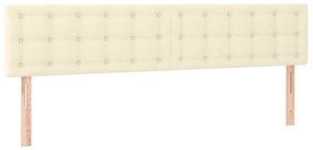 346486 vidaXL Горни табли за легло 2 бр кремави 80x5x78/88 см изкуствена кожа