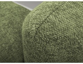 Зелен шенилов разтегателен ъглов диван с място за съхранение (ляв ъгъл) Mele – Makamii