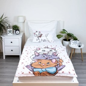 Бяло памучно детско спално бельо за детско креватче 100x135 cm Marie Cat "Friends" – Jerry Fabrics
