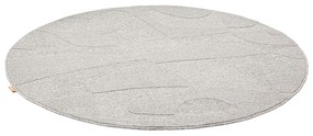 Светлосив вълнен кръгъл килим ø 200 cm Morphic Botanica – Agnella