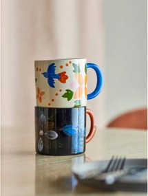 Черни/бежови керамични чаши в комплект 2 бр. 300 ml Maricala – Bloomingville