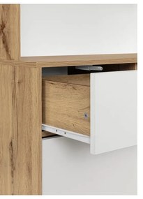 Бяло-естествена витрина от декор от дъб 84x165 cm Skandi – Støraa