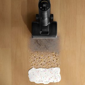 Вертикална прахосмукачка DREAME H12 Pro HHR25A, 300W, 0.7/0.9 л, 3 режима, 35 мин, Мокро/сухо, Гласови известия, LED, Автоматично сушене на мопа, Черен/сив