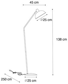 Ретро подова лампа розова с бронз - Milou