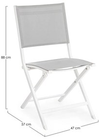 Бял градински стол метален Elin – Bizzotto