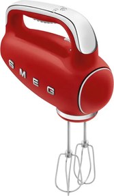 Ръчен миксер SMEG 50's Style HMF01RDEU, 250W, 9 скорости, Турбо, Скрит LED дисплей, Таймер, Аксесоари, Червен