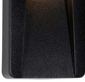 Комплект от 6 черни правоъгълни външни стенни лампи с LED IP65 - Gem