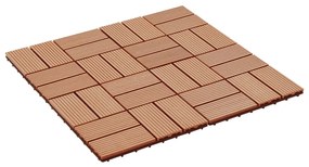 277809 vidaXL 22 бр декинг плочки, 30x30 см, 2 кв.м., WPC, тиков цвят