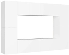 3078668 vidaXL Комплект ТВ шкафове от 8 части, бял, инженерно дърво