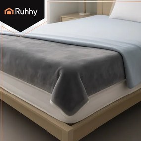 Качествено електрическо одеяло RUHHY 26225, Електрически матрак 180x130см, двулицево, с 10 степени на затопляне, мек плюш