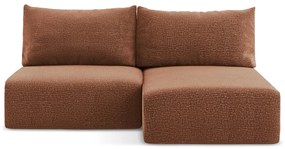 Разтегателен ъглов диван с място за съхранение в тухлен цвят (десен ъгъл) Kalena – Makamii
