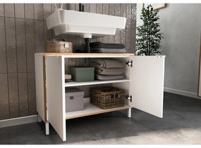 Бял висок шкаф за мивка 80x60 cm Topeka – Germania