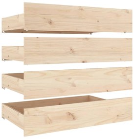 814994 vidaXL Чекмеджета за легло, 4 бр, бор масив