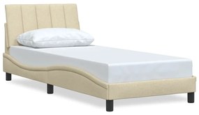 3310368 vidaXL Рамка за легло без матрак Hanko, кремави, 90x200 см, плат
