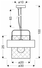 Метална висяща лампа в черно-меден цвят ø 30 cm Fiba - Candellux Lighting