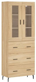 3198420 vidaXL Висок шкаф, дъб сонома, 69,5x34x180 см, инженерно дърво
