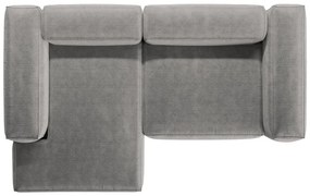 Светлосив ъглов диван от рипсено кадифе (ляв ъгъл) Bergano – Cosmopolitan Design