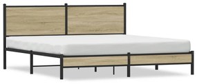 3301392 vidaXL Метална рамка за легло, без матрак, сонома дъб, 183x213 см