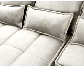 Бежов кадифен сгъваем/с място за съхранение ъглов диван (ляв ъгъл) Campo – ELTAP