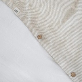 Бяло-бежово спално бельо за двойно легло 200x200 cm - Linen Tales