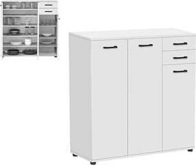 Полли меламинов шкаф за обувки в бял цвят 108x35x108см.