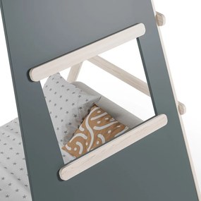 Сиво-зелено къща детско легло 90x200 cm от масивен бор с включена подматрачна рамка Enola – Marckeric