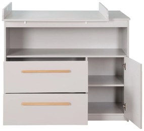 Светлосив детски скрин с маса за преповиване 107x98x75 cm Lea – Roba