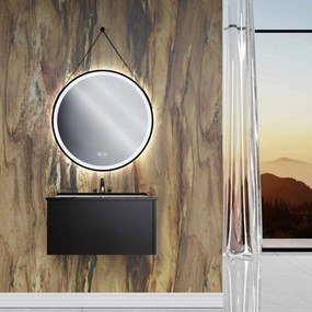 Кръгло LED огледало, висящо на каишка 80cm 105