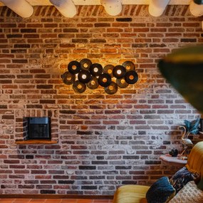 Стенна лампа в стил арт деко ориенталска антично злато 3-светлина - Balla