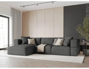 Тъмносив ъглов диван, ляв ъгъл Esther – Milo Casa