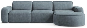 Сиво-син шенилов ъглов диван (десен ъгъл) Omao – Makamii