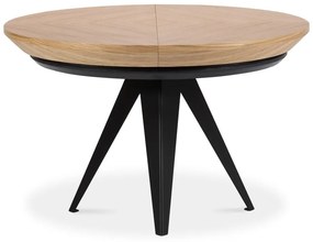 Кръгла сгъваема трапезна маса с допълнителна плоча с дъбов плот ø 120 cm Magnus – Windsor &amp; Co Sofas