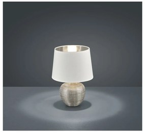 Настолна лампа от бяла керамика и плат, височина 26 cm Luxor - Trio