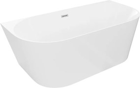 Mexen Oval Slim свободностояща вана до стената 170 x 80 см, бяла, хромиран