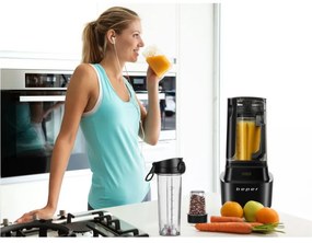 Разопакован: Вакуумен блендер Beper BP.620, 1000W, 1L, BPA Free, Шумоизолираща капачка, Soft Touch, 2скорости+импулси, Черен