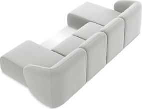 Светлосив кадифен ъглов диван (U форма) Lani – Makamii